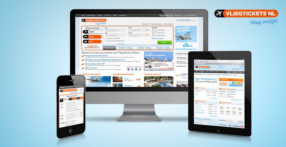responsive webdesign vliegtickets