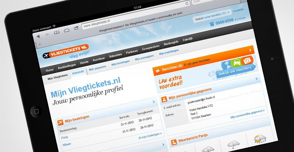 vliegtickets responsive webdesign haarlem